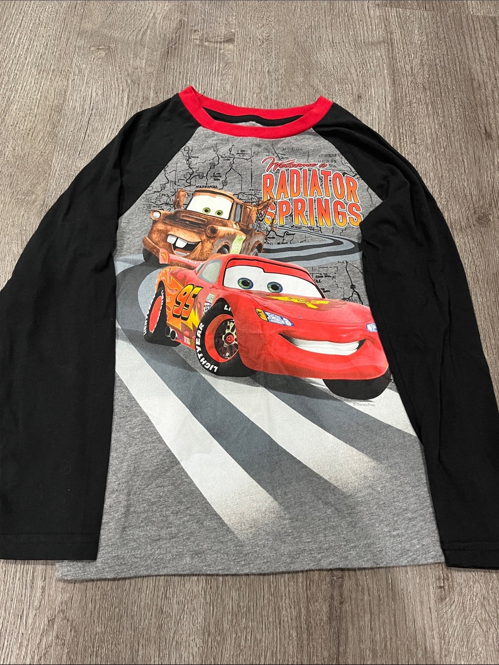 Disney Radiator Springs Lightning McQueen & Mater Raglan Tee - Red/Black/Gray